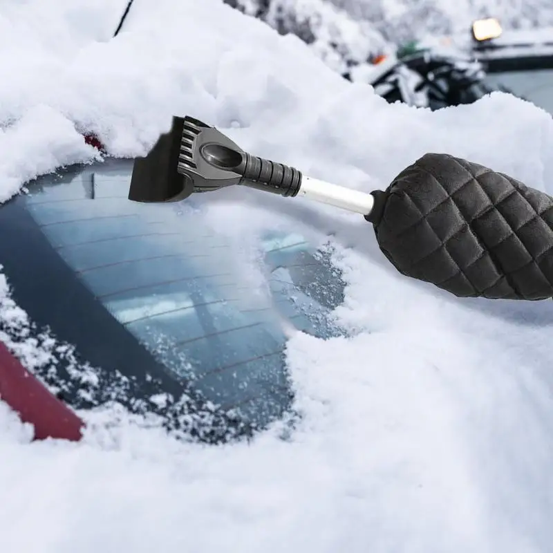 

Car Snow Shovel Multifunctional Snow Shovel With Velvet Gloves Utility Scalable Collapsible Portable Lightweight Snow Shovel