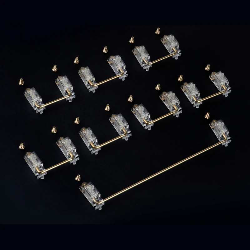 

PCB Mount Screw-in Stabilizers Translucent Black Gold Plated 2u 6.25u