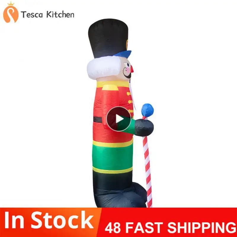 

New Creative 2.4m Nutcracker Christmas Inflatable LED Light Outdoor Holiday Decoration Christmas Inflatable Home Decor Doll Toys