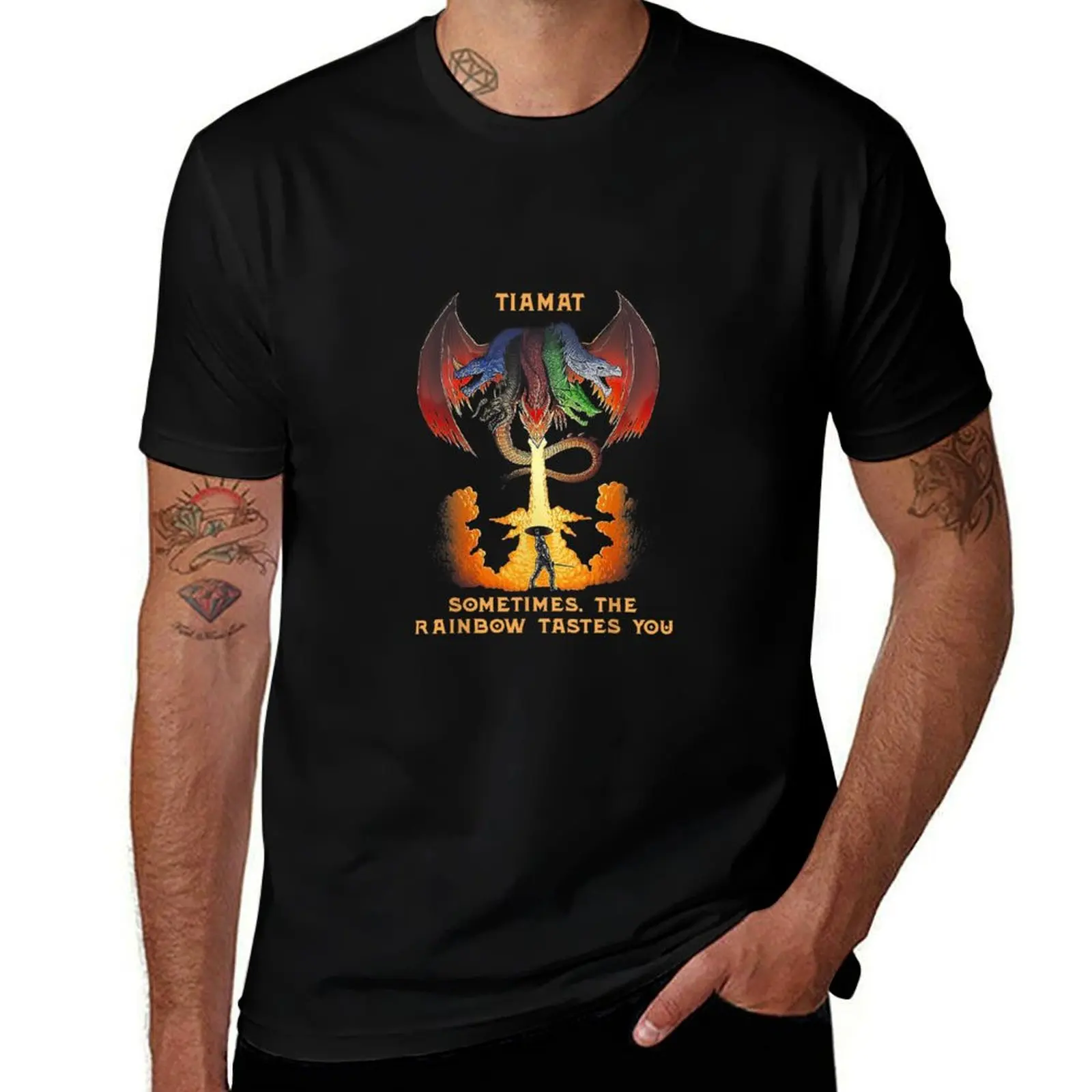 Фото Футболка Dragon Tiamat Sometimes The Rainbow Tastes You, мягкая повседневная хлопковая футболка с короткими рукавами №1