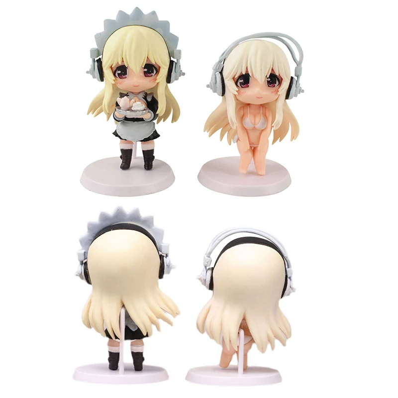 2 шт./компл. аниме Super Sonico The анимация Cute Ver. Фигурка из ПВХ Acton Коллекционная модель
