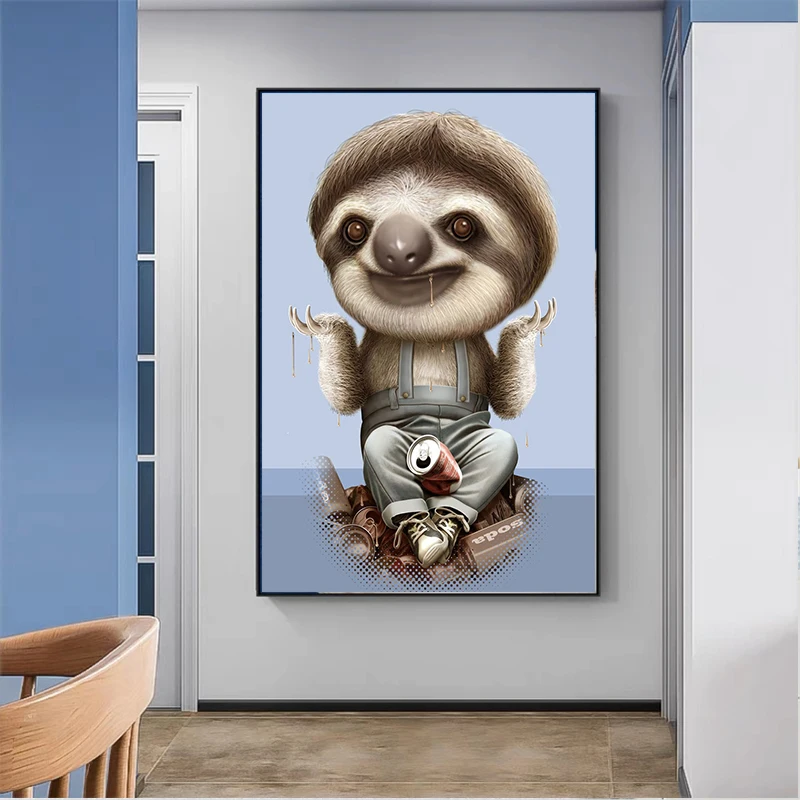 Забавные милые постеры с изображением ленивецов семьи еды танцев животные на