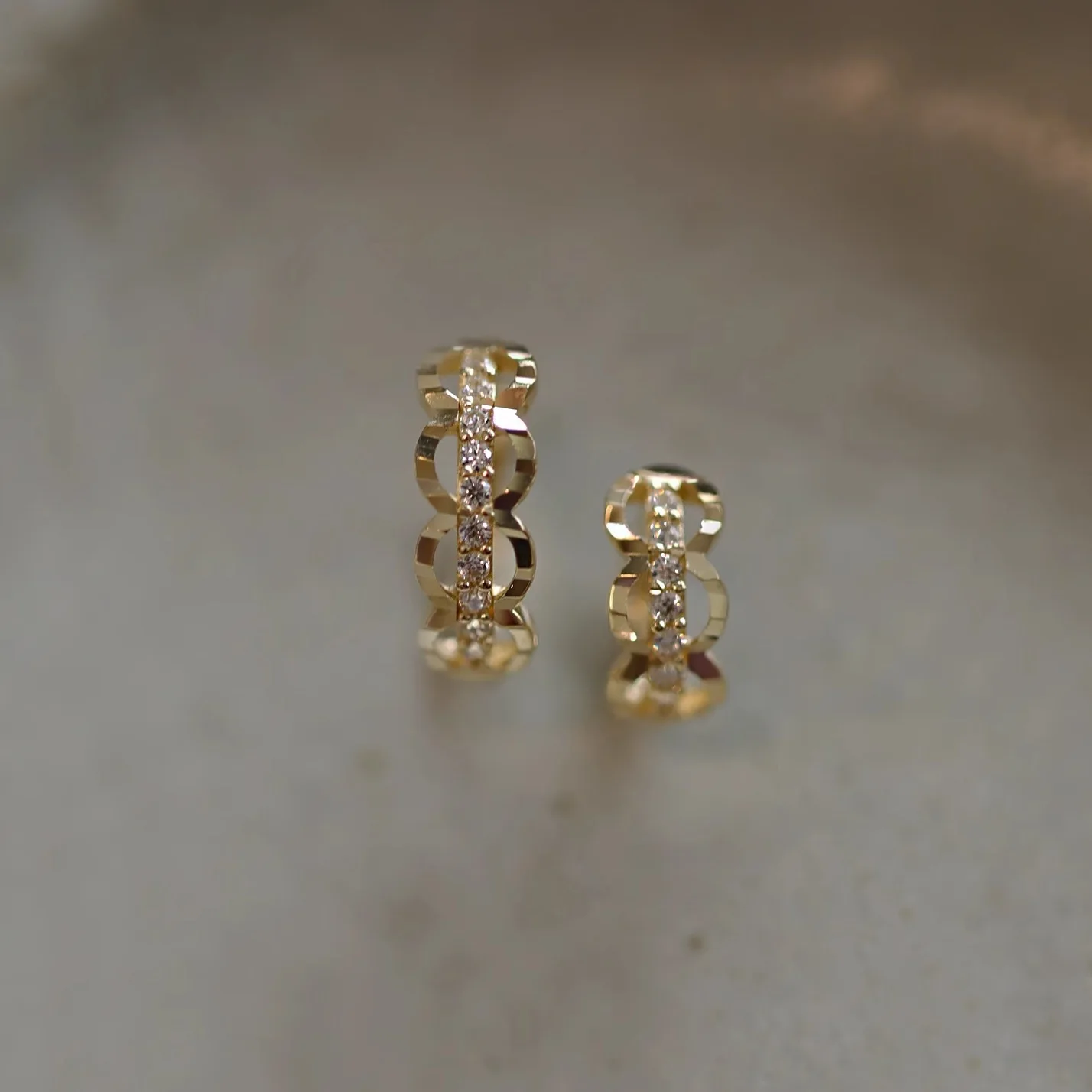 Серьги-кольца из стерлингового серебра 925 пробы с позолотой 14K и кубическим цирконием, гипоаллергенные, для женщин (art.: 3920daefc8780) - 3920daefc8780