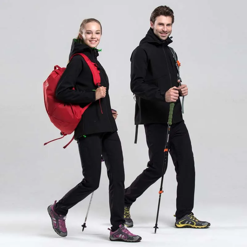 

NUONEKO Outdoor Softshell Hiking Jacket Men Women Windproof Waterproof Women Fleece Windbreaker Camping Rain Jackets Coat JM06