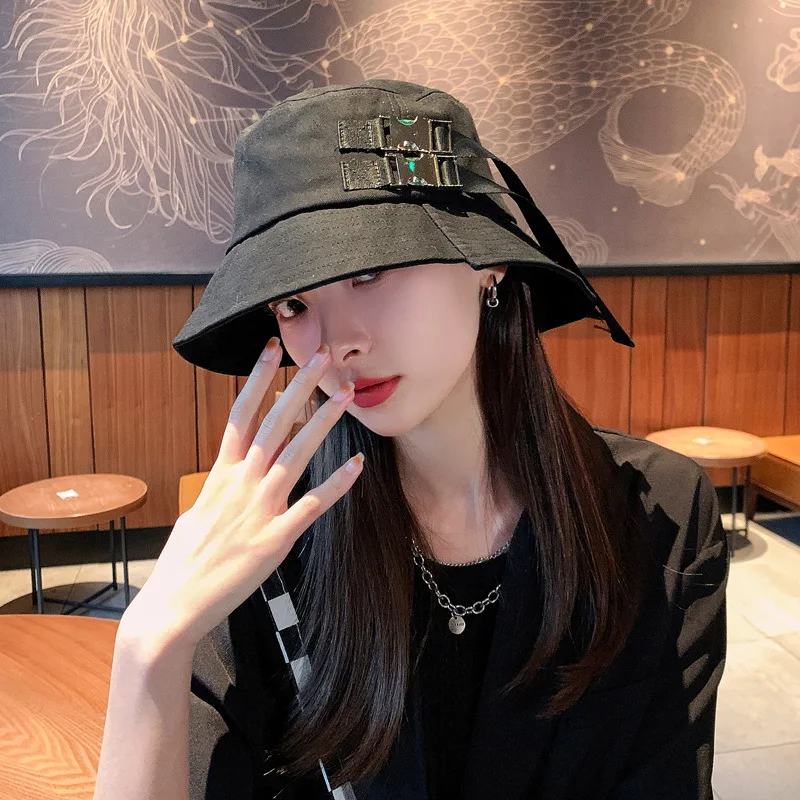 

Новинка весенне-осенняя шляпа в Корейском стиле женская панама в японском и популярном в Интернете летнем стиле Кожаное украшение N