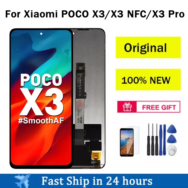 

Original For Xiaomi POCO X3 LCD Display Touch Screen Digitizer For POCO X3 Pro NFC M2007J20CG LCD Display Replacement Parts