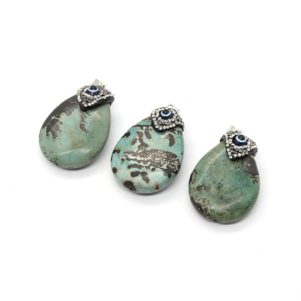 Нежный натуральный камень подвеска в виде яйца набор глаз дьявола мода унисекс