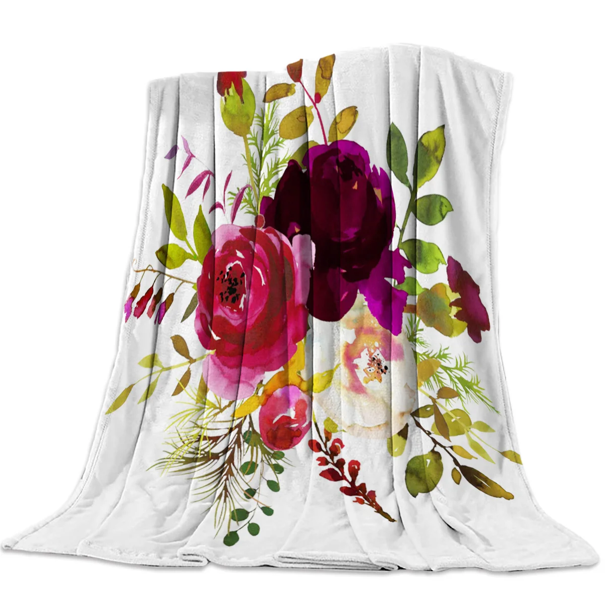

Peony Flower Blanket Bed Cover Flannel Fleece Cover Wrap Personalized Durable Soft Warm Chair Hall Home Blankets Throws Travel
