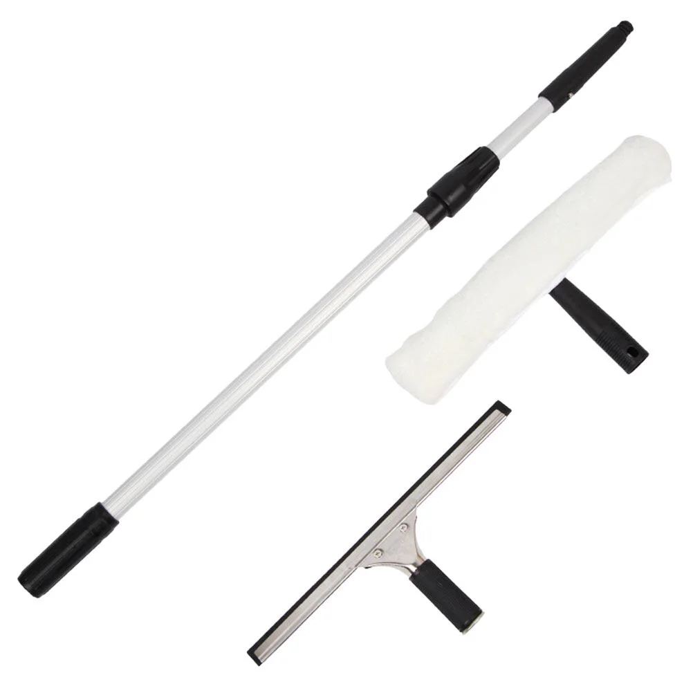 

Household Cleaning Brushes Handle Long Window Cleaner Tool Extension Rod Squeegee Scrubber Stainless Steel Car
