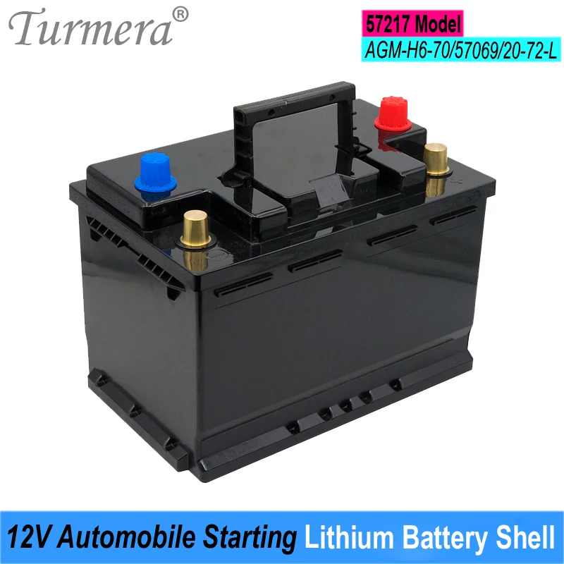 

Turmera 12V Automobile Starting Lithium Batteries Shell Car Battery Box for 57217 Series AGM H6-70 57069 Replace Lead-Acid Use