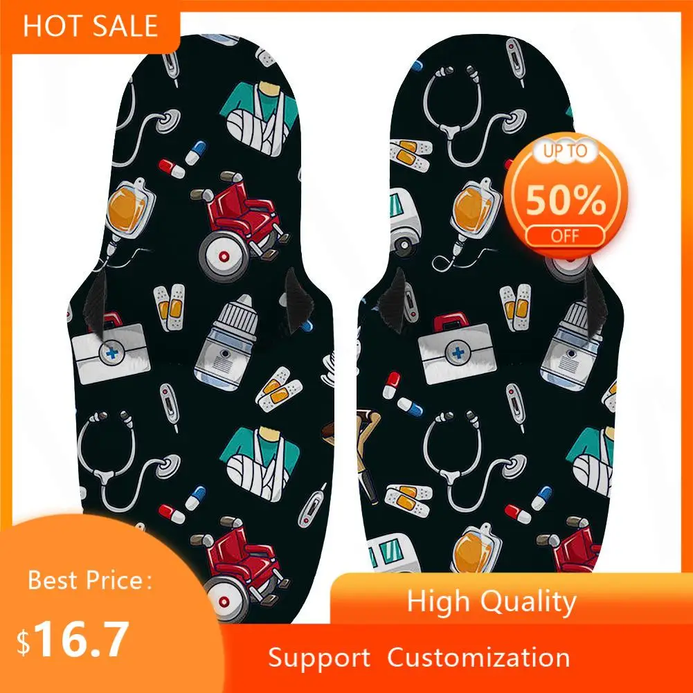 

Новинка, модные хлопковые слиперы, Мужская зимняя плюшевая теплая обувь, Нескользящие Симпатичные медицинские инструменты, утолщенные дом...