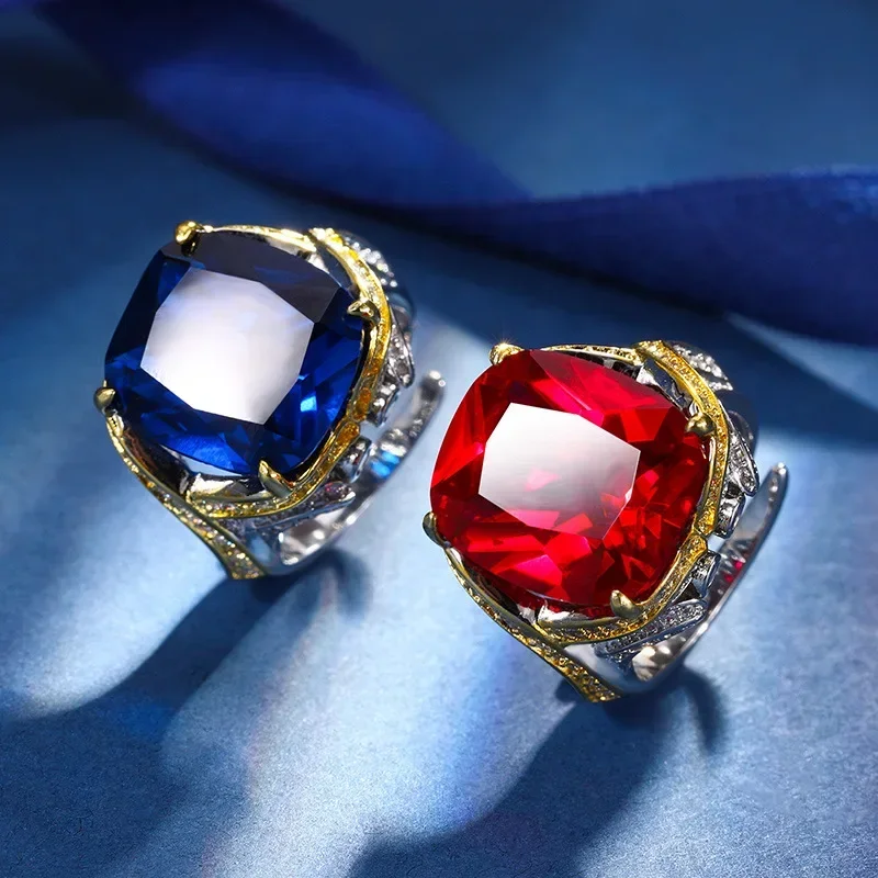 SrJewelry медное основание позолоченное имитация красочное сокровище корунд толстый