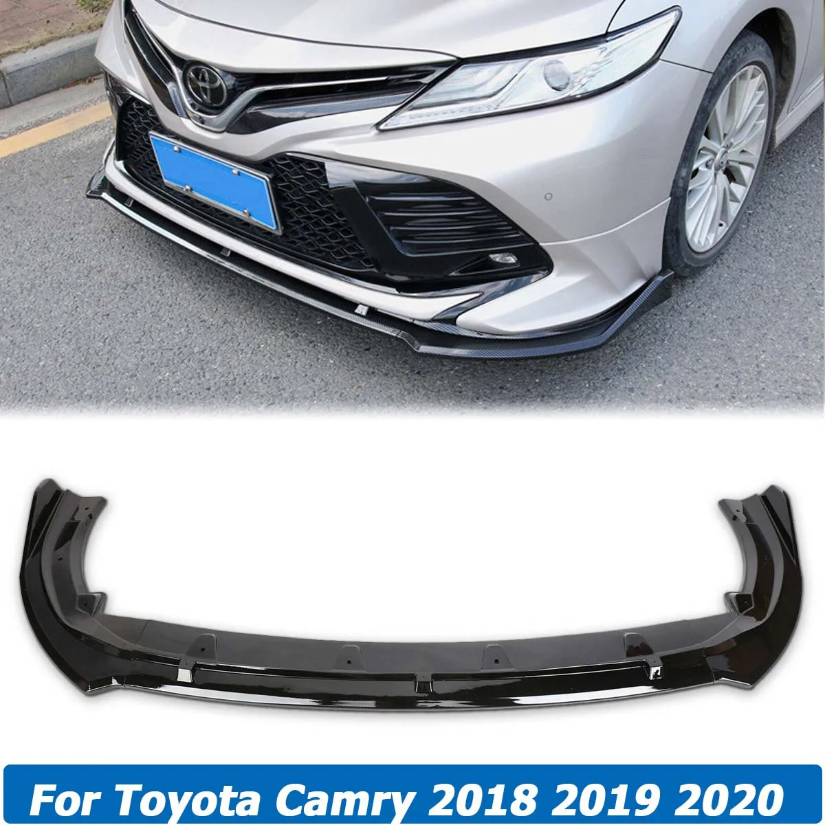 

For Toyota Camry LE XLE 2018 2019 2020 Front Bumper Lip Spoiler Side Splitter Chin Deflector Body Kit Guard Car Accessories