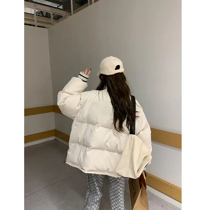 Fashion New Women's Down Jacket HipHop New Couple Thickening Baseball 2022 Autumn Winter Retro Loose Jacket Clothes For Ladies