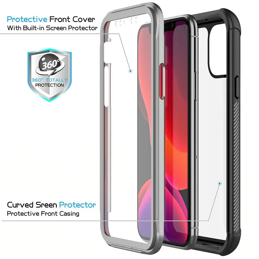 For Coque iPhone 12 Mini 11 Pro Max Case 360 Protection Crystal Back Cover for iPhone 11Pro Xr Xs Max X Shockproof Case iPhone12