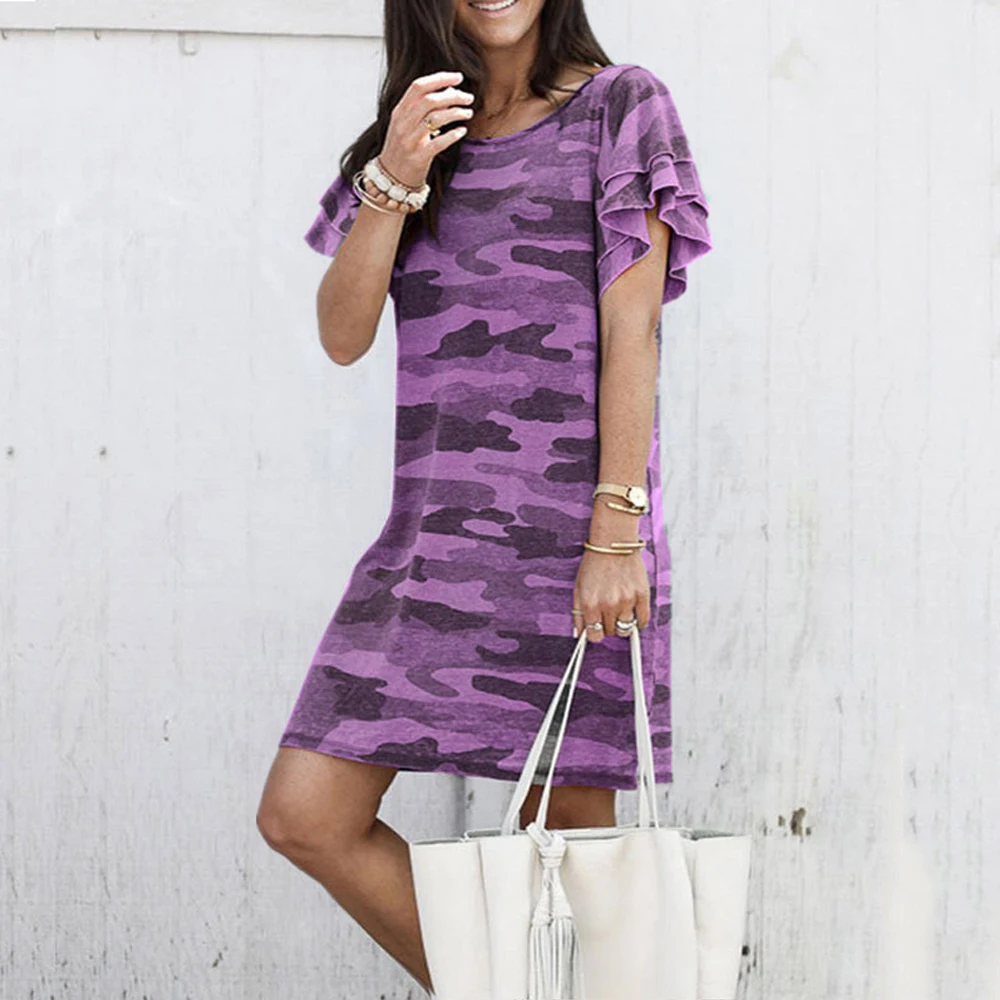 

Casual Loose Camouflage Dress Women New Y2K Plus Size Summer Mini Dress Fashion Club Wear Clothing Y2k Harajuku Vestidos S-5XL