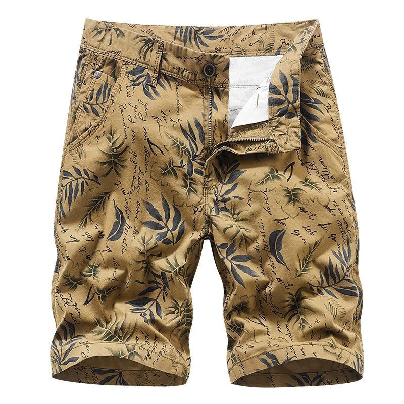 Новинка 2022 мужские хлопковые шорты-карго с принтом летняя повседневная одежда