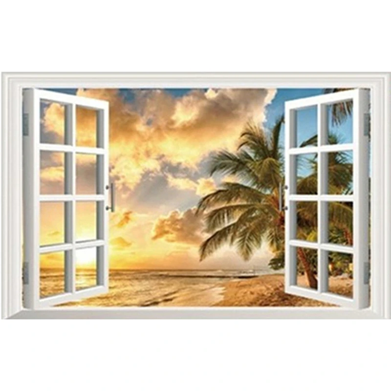 Постер восхода солнца на море виниловые наклейки стену с изображением пляжной