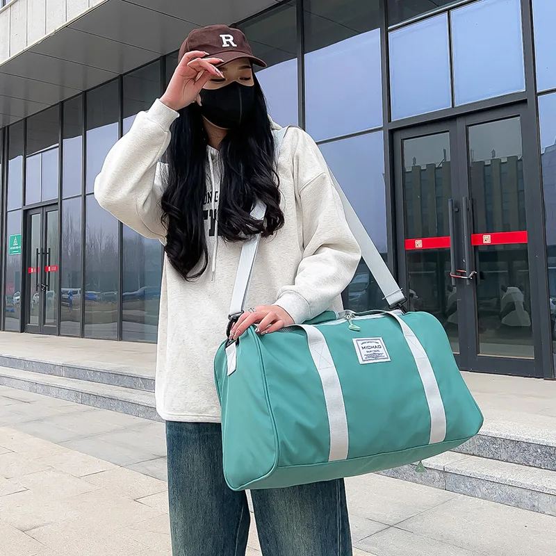 

Travel Bag for Women Waterproof Fabric Outdoor Tote Gym Bag with Wet and Dry Separation Multifunction Business Weekender