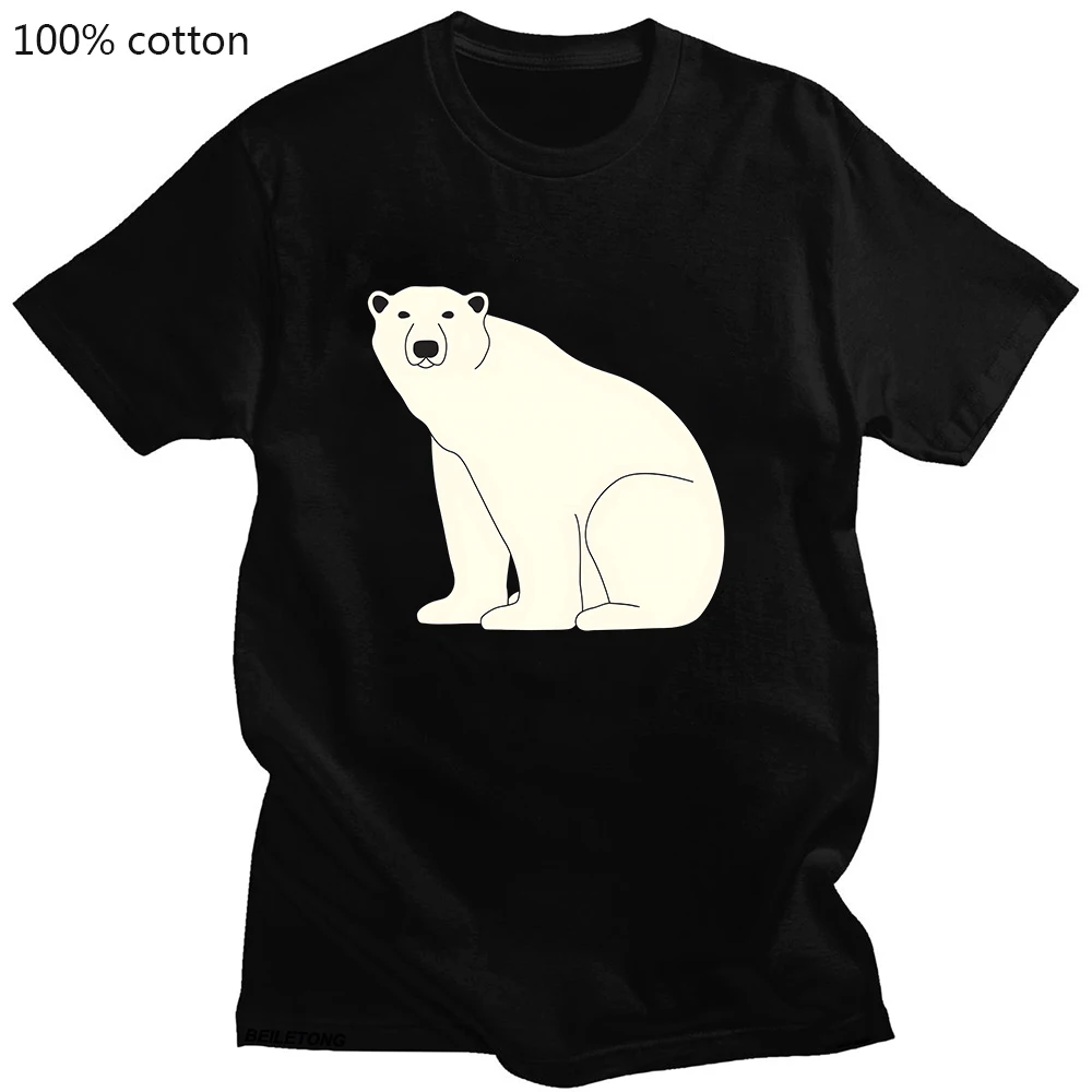 

Polar Bear Women Tshirt 100% Cotton Girls T-shirt Harajuku Couple Tee-shirt Graphic Summer Short Sleeve T Shirt Tees for Female