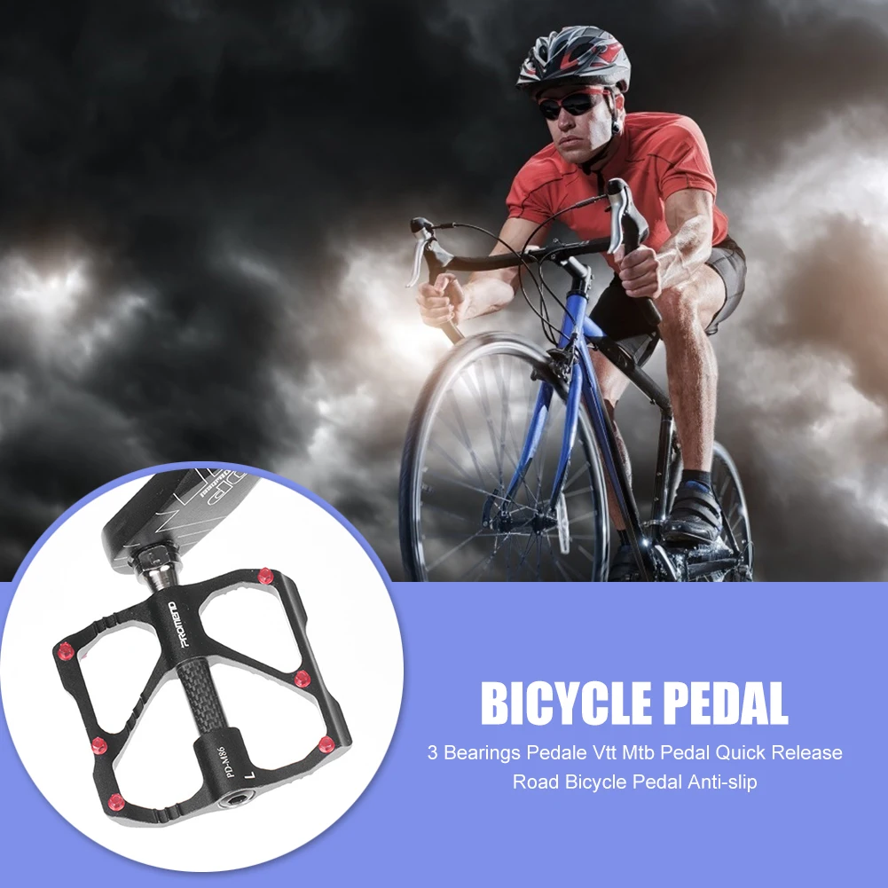 

3 Bearings Mountain MTB Bike Platform Bicycle Flat Ultralight Non-Slip Pedals Biking Portable Dustproof Cycling Parts