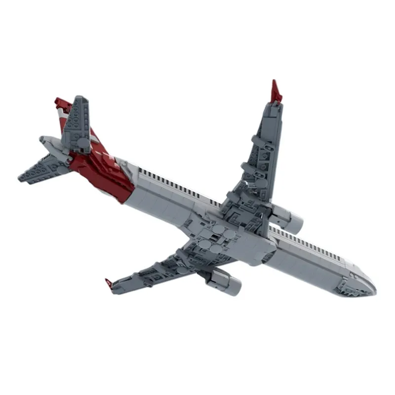 Фото Конструктор MOC-260070: Классический коммерческий самолет Qantas Airbus A321 XLR, модель для сборки, развивающая игрушка, подарок на день рождения №3