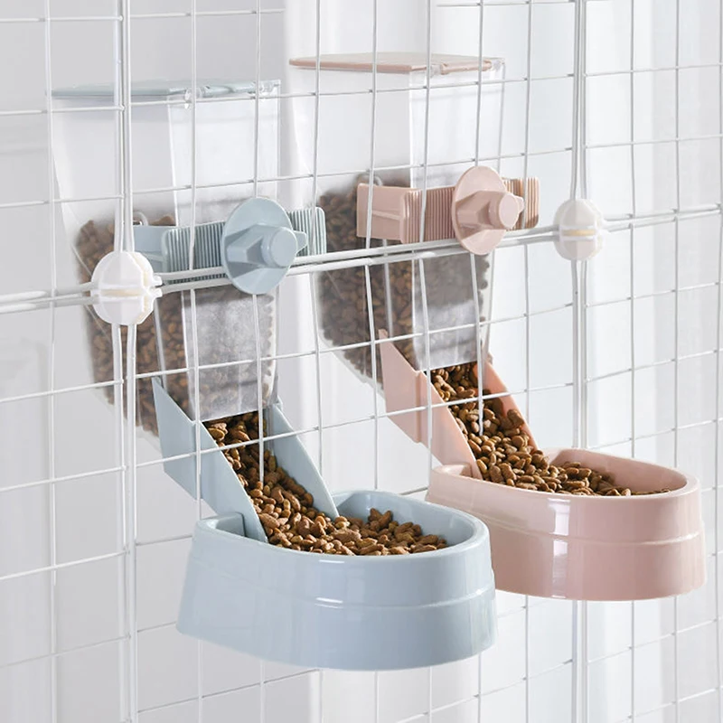 

Automatic Pet Bowls Cage Hanging Feeder Pet Water Bottle Food Container Dispenser Bowl For Puppy Cats Rabbit Pet Feeding Product