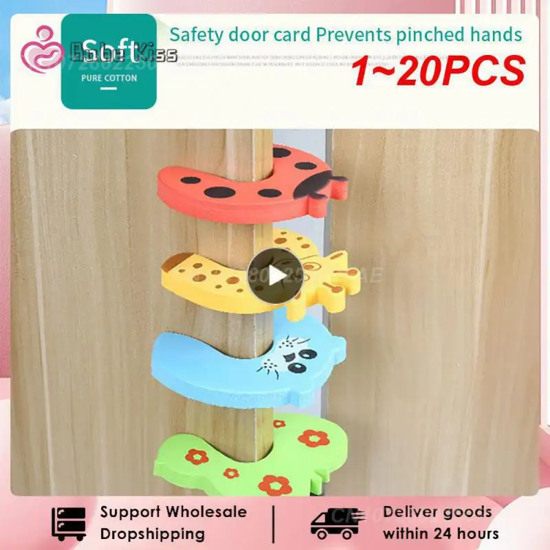 

1~20PCS /Batch Baby Protection Cute Animals Safety Door Suction Furniture Card Lock Child Finger Protector Prevent Injury