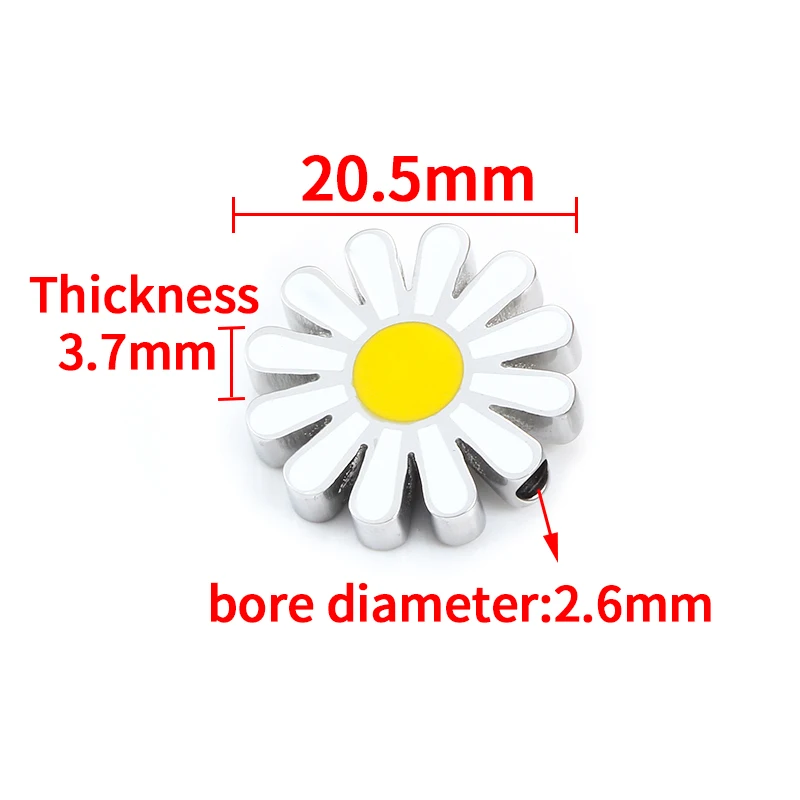 Fashion Daisy Flower Pandent Beads For Jewerly Making StainlessSteel DIY Man WomenNecklace Bracelet Ornament Supplies Accessorie