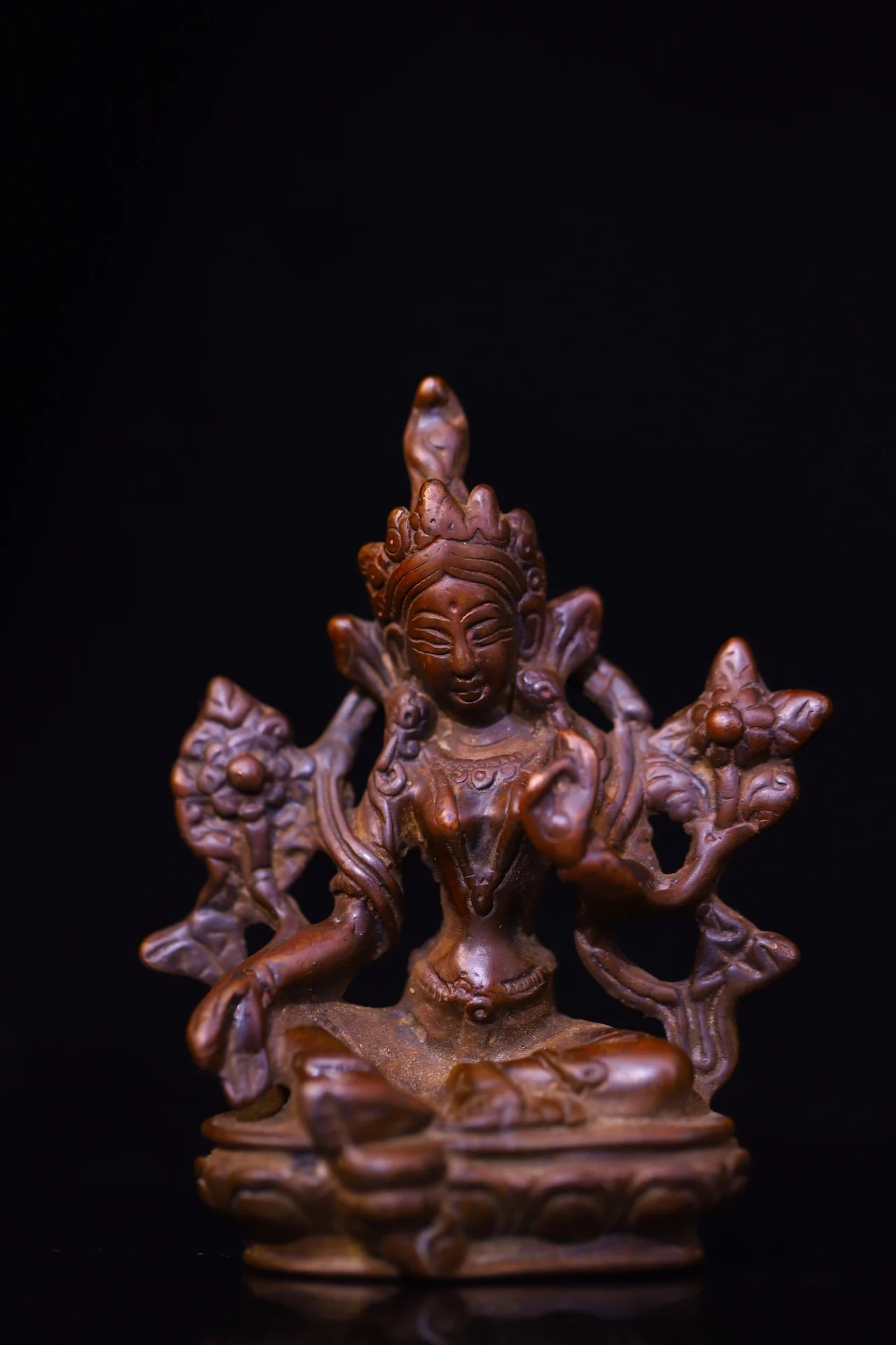 Коллекция тибетских храмов 4 дюйма старая бронзовая амулет сидящего Будды в