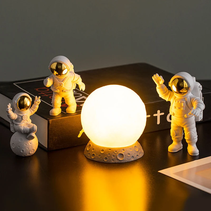 S Astronauta Statue Night Lamp Room Study Desktop Indoor Decor Lighting