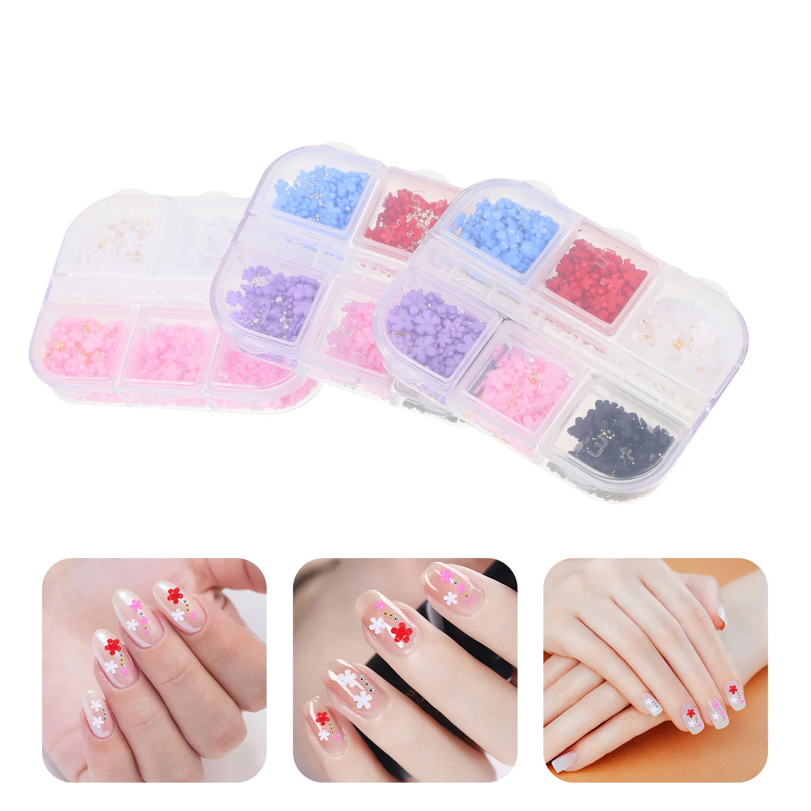 

3 Boxes Flower Nail Art Charms DIY Nail Art Studs Crafts Nail Art Decoration
