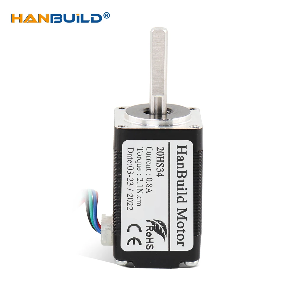 Шаговый двигатель Nema8 20HS34 0.8A 21mN.m 34 мм 20 серии 12 В для фрезерного станка с ЧПУ