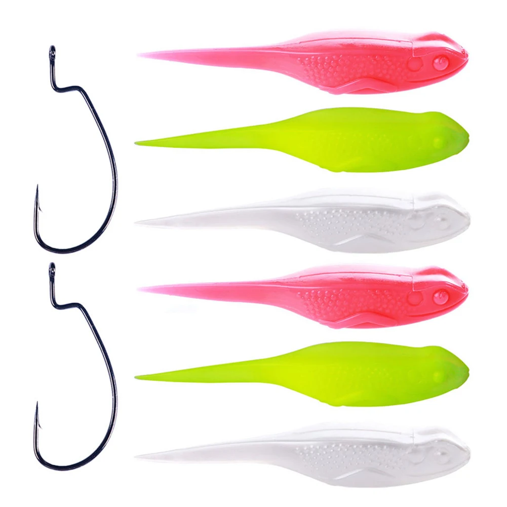 

6PCS PVC Spoon Soft Fishing Lures Bass Fishing Gear Fishing Baits Fishing Lures 10cm / 13g For Outdoor Fresh/Saltwater Beginners