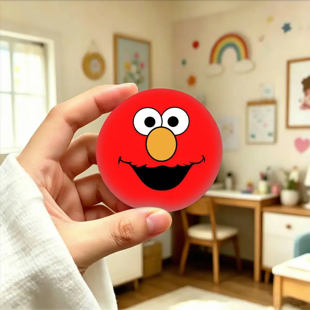 Милые мультяшные значки E-Elmo 25, 32, 44, 58, 75 мм, персонализированные круглые броши-пины, аксессуар, подарок (art.: 3920db61324af) - 3920db61324af