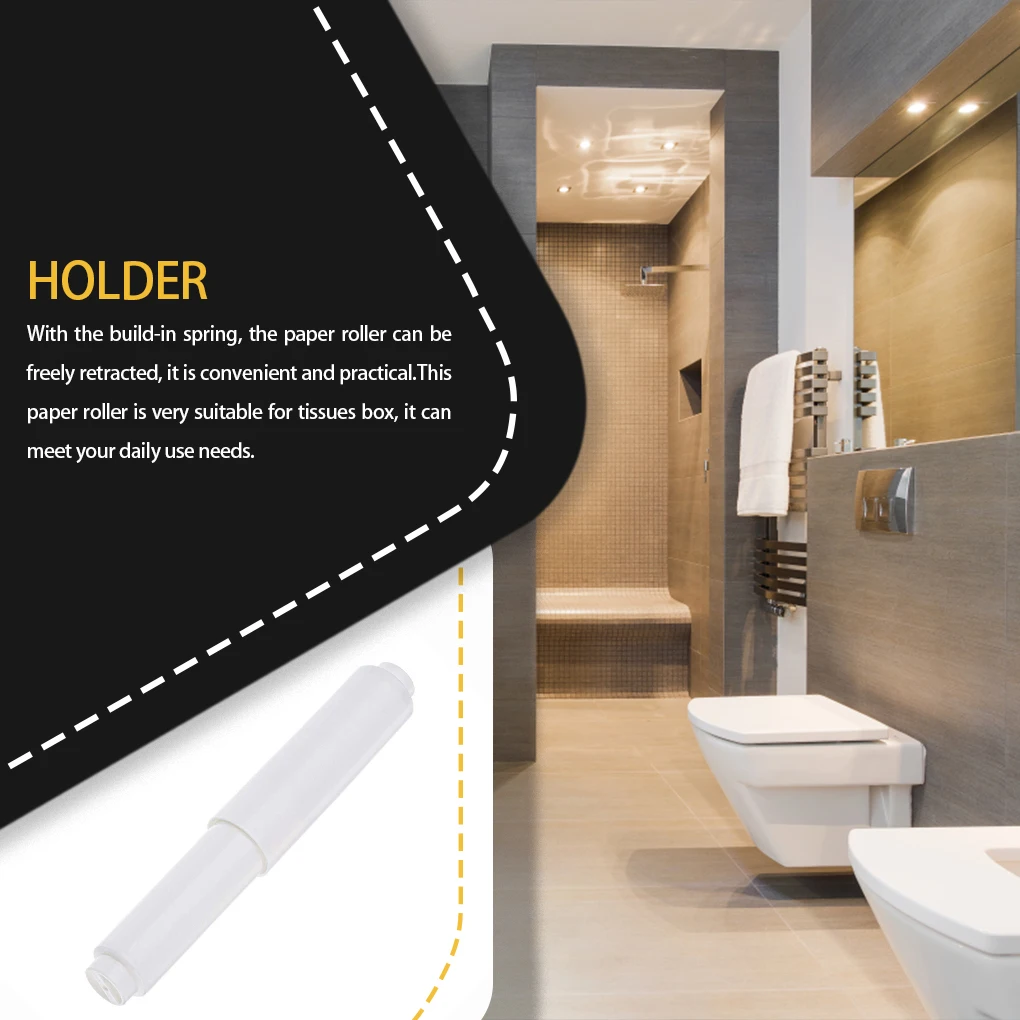 

Plastic Toilet Paper Holder Rod Spring Loaded Replacement Bathroom Tissue Roller Accessories