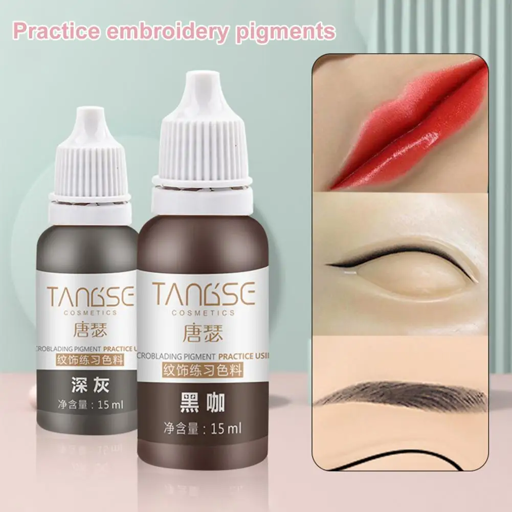

15g Healthy Tattoo Liquid Professional Solid Color Colored Tattoo Ink Semi Permanent Makeup Eyebrows Lips Tint Liquid