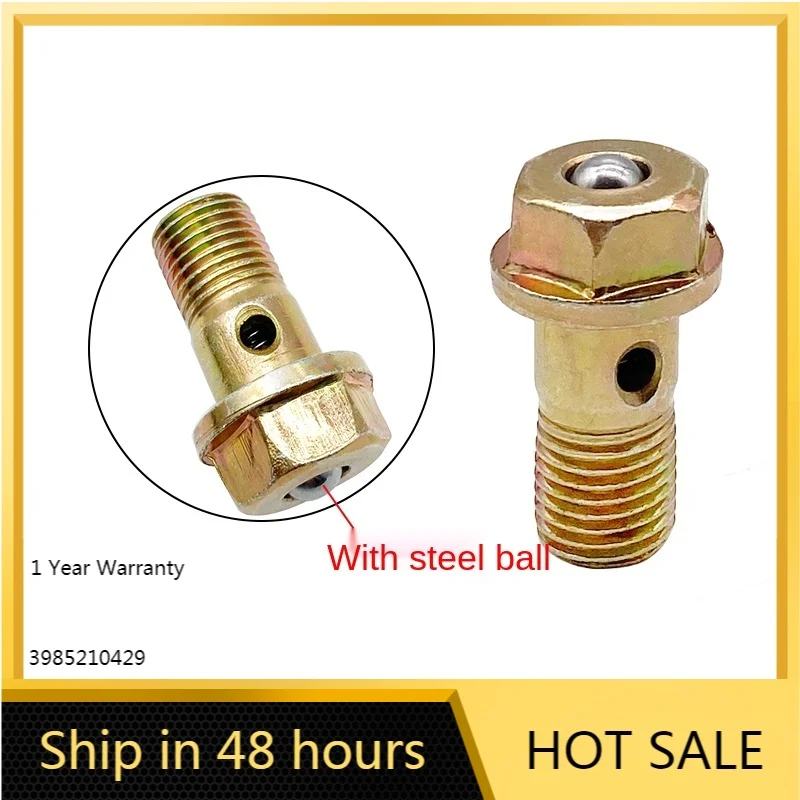 

10PCS Single Two-hole Hexagonal Spill Valve Screw Hollow M14X1.5