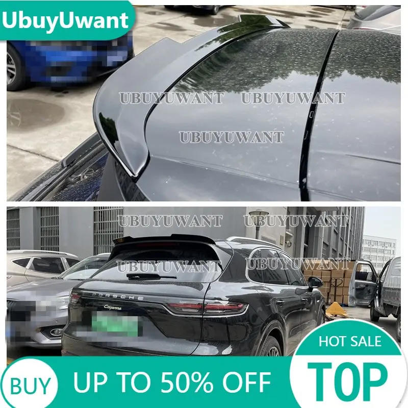 

ABS Material Rear Roof Spoiler Wings for Porsche Cayenne 2018 2019 2020 2021+ Car Styling ABS Carbon Look Rear Spoiler