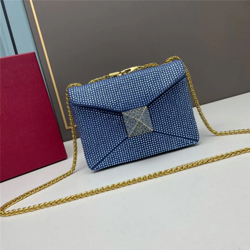 Europe and the United States fashion with diamond chain women's bags large rivets armpit hundred with leather crossbody bag