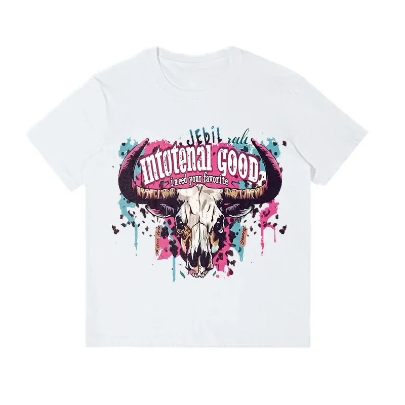 Модные граффити с рисунком черепа быка термопереводные наклейки самодельные