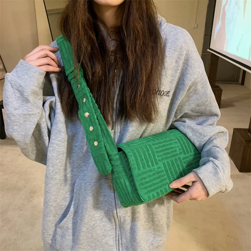 

Brands Green Towel Shoulder Bag Designer Crossbody Bags for Women 2022 Female Small Flap Handbags and Purse Shopper Square Tote