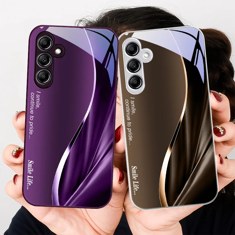Стеклянный чехол для телефона Samsung Galaxy A01 A02 A03 Core A04 A14 4G A13 A54 A34 31 20 25 23 22 5G S21 Ultra S20