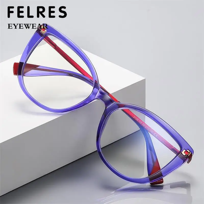 Модные очки для чтения с защитой от синего света прозрачные кошачий глаз женская