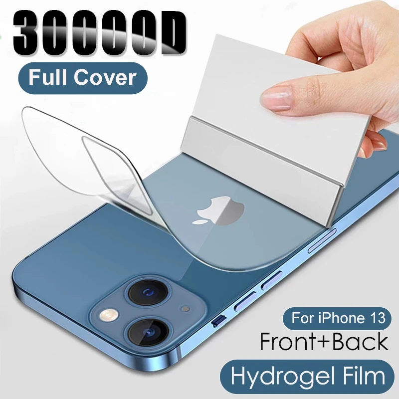 

2PCS Full Cover Hydrogel Film For iPhone 13 12 Pro Max Mini Screen Protector iPhone 11 Pro Xs Max X XR 6 7 8 Plus SE Back Film