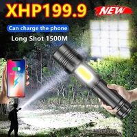 xhp199 most powerful led cob flashlight rechargeable tactical torch light xhp90 high power led flashlight usb hunting lantern