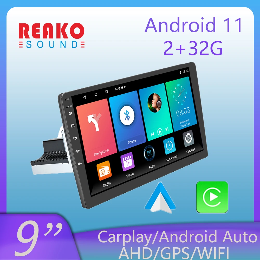 

BEAKO 9" inch 2+32G Android 11 Car Multimedia Player GPS Navigation BT Car Audio Wifi USB FM MirrorLink HD Car Audio Radio