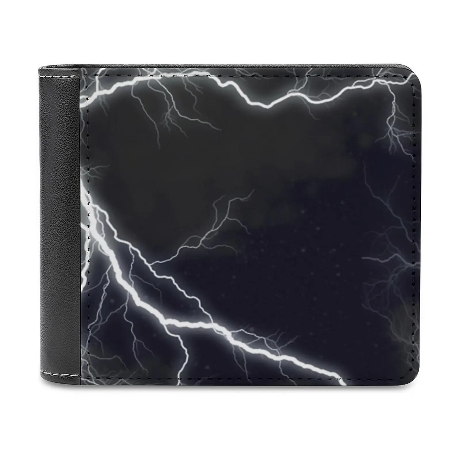 

Кошельки мужские кожаные, лидер продаж, кошелек с узором чёрного света, с отделением для карт, черный светсветильник ый рисунок грома