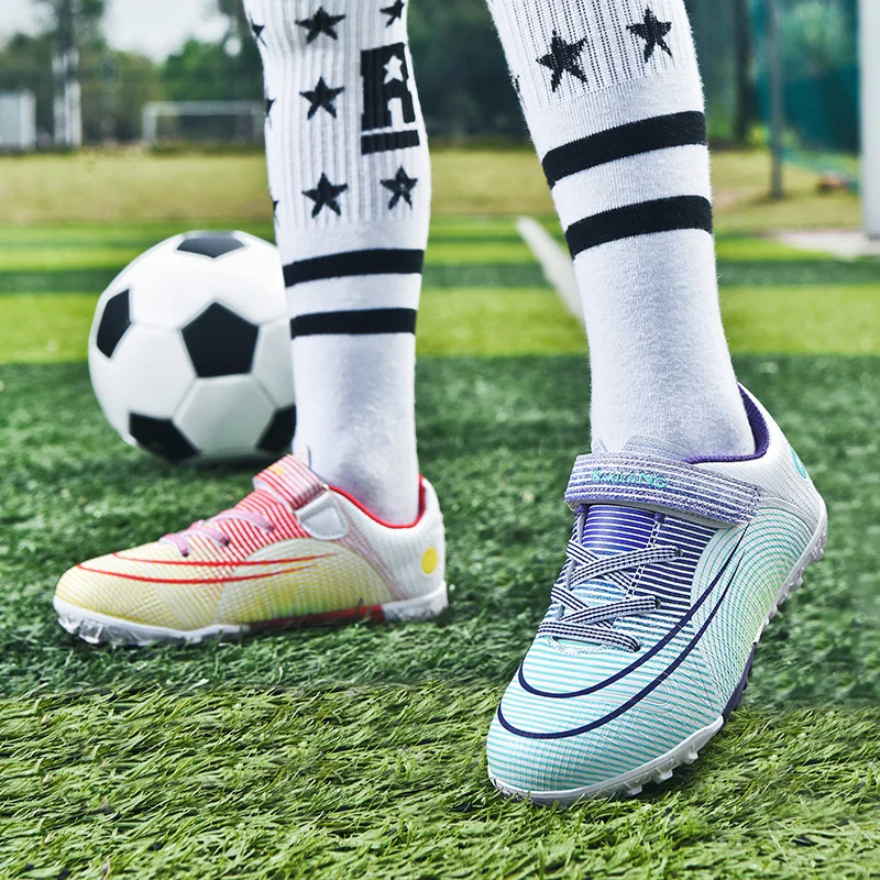 Size 29-37 Football Shoe Kids Original Indoor Turf Soccer Boots Boy Girls Sneakers AG TF Cleats Training Soccer Sneakers