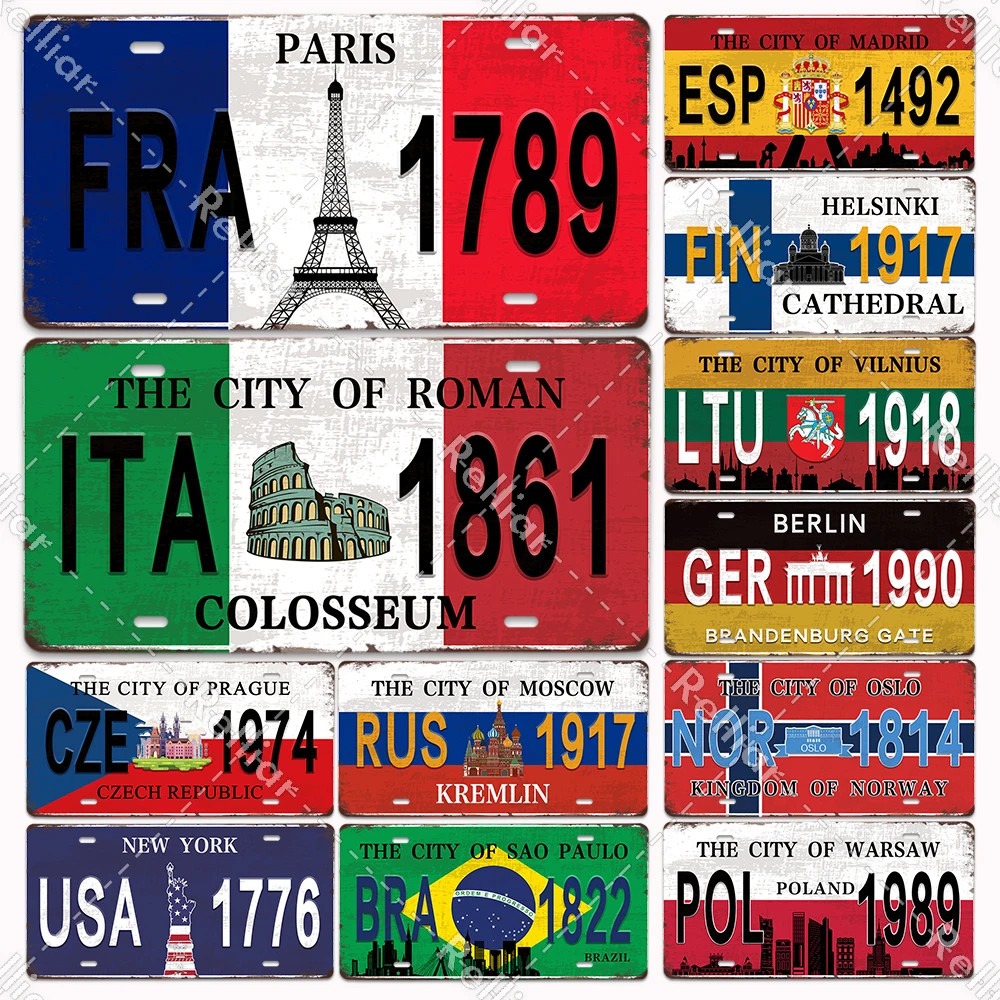 

Металлический жестяной знак «Город вашего места», винтажный декор для бара, стены, Парижа, Нью-Йорка, Берлина, Подарочный постер в различных регионах